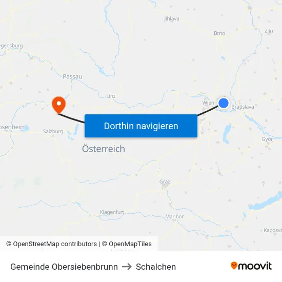 Gemeinde Obersiebenbrunn to Schalchen map