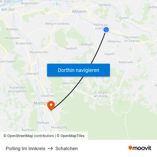 Polling Im Innkreis to Schalchen map