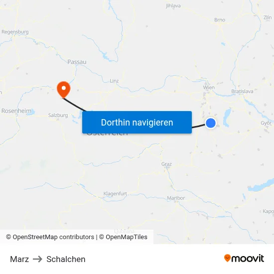 Marz to Schalchen map