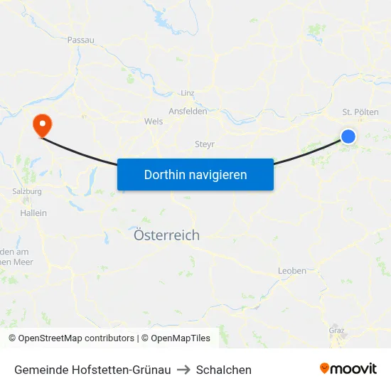 Gemeinde Hofstetten-Grünau to Schalchen map