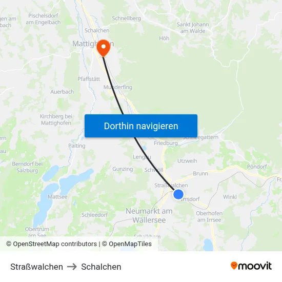 Straßwalchen to Schalchen map