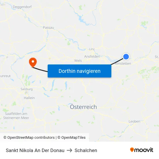 Sankt Nikola An Der Donau to Schalchen map