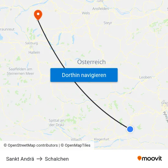 Sankt Andrä to Schalchen map