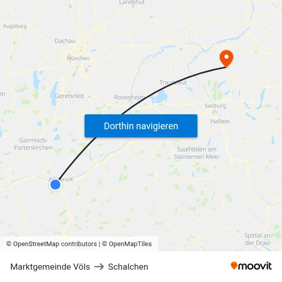 Marktgemeinde Völs to Schalchen map