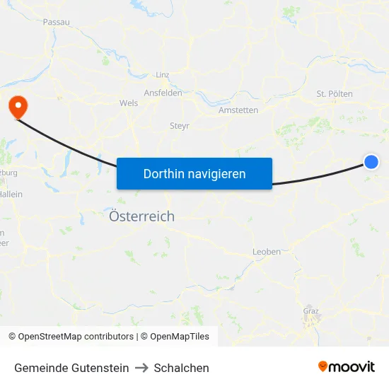 Gemeinde Gutenstein to Schalchen map