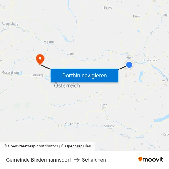 Gemeinde Biedermannsdorf to Schalchen map