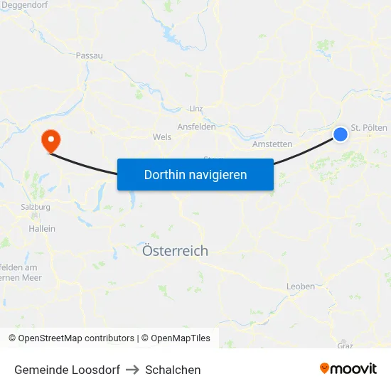 Gemeinde Loosdorf to Schalchen map