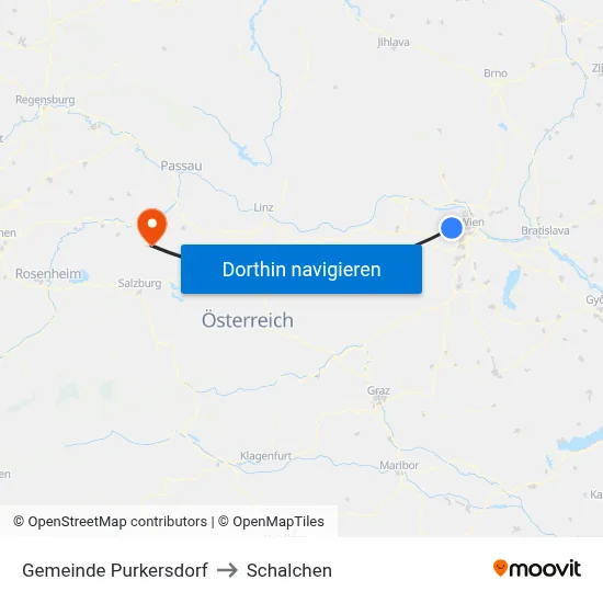 Gemeinde Purkersdorf to Schalchen map