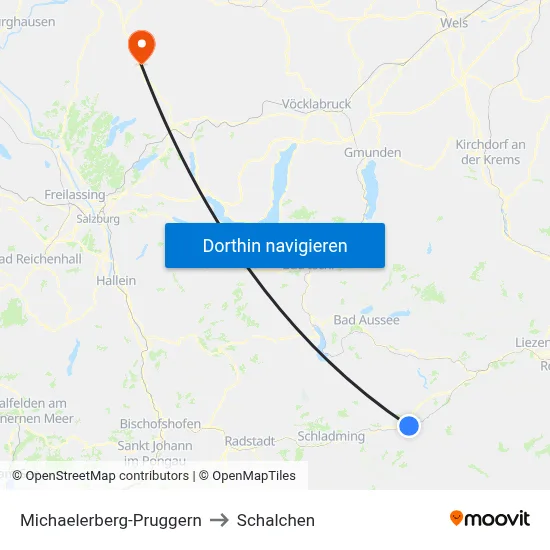 Michaelerberg-Pruggern to Schalchen map