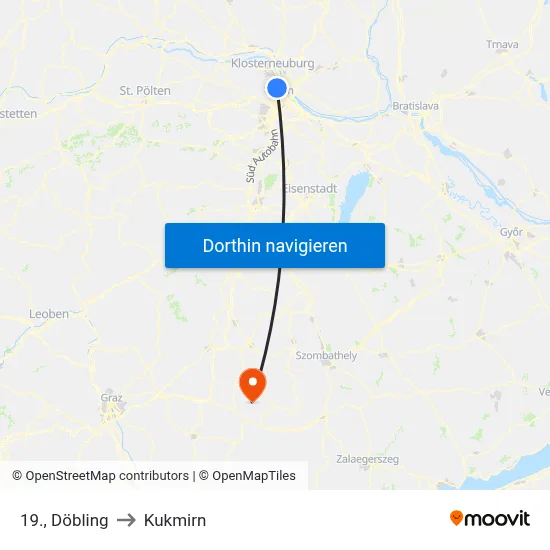 19., Döbling to Kukmirn map