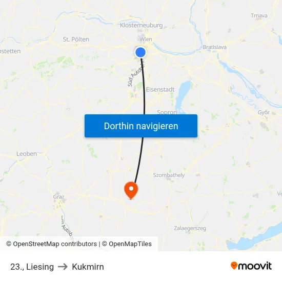 23., Liesing to Kukmirn map