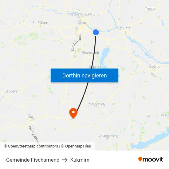 Gemeinde Fischamend to Kukmirn map