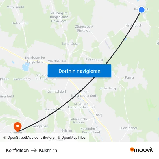 Kohfidisch to Kukmirn map