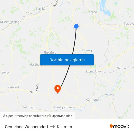 Gemeinde Weppersdorf to Kukmirn map