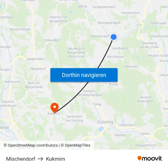 Mischendorf to Kukmirn map