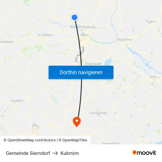 Gemeinde Sierndorf to Kukmirn map