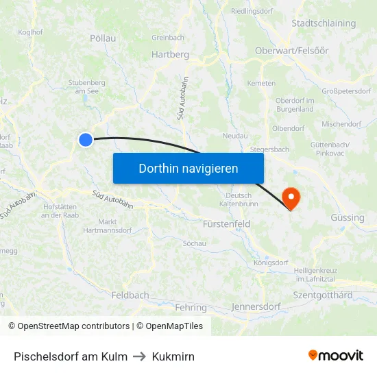 Pischelsdorf am Kulm to Kukmirn map