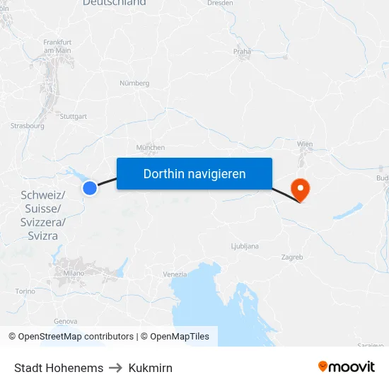 Stadt Hohenems to Kukmirn map