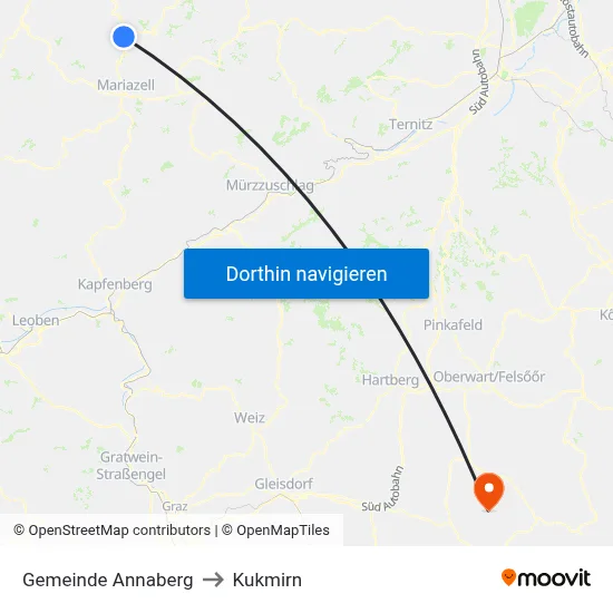 Gemeinde Annaberg to Kukmirn map