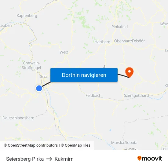 Seiersberg-Pirka to Kukmirn map