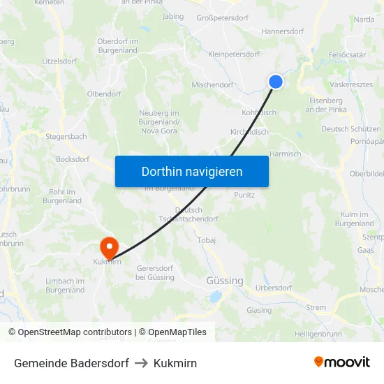 Gemeinde Badersdorf to Kukmirn map