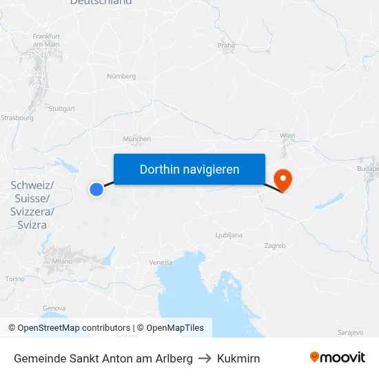 Gemeinde Sankt Anton am Arlberg to Kukmirn map