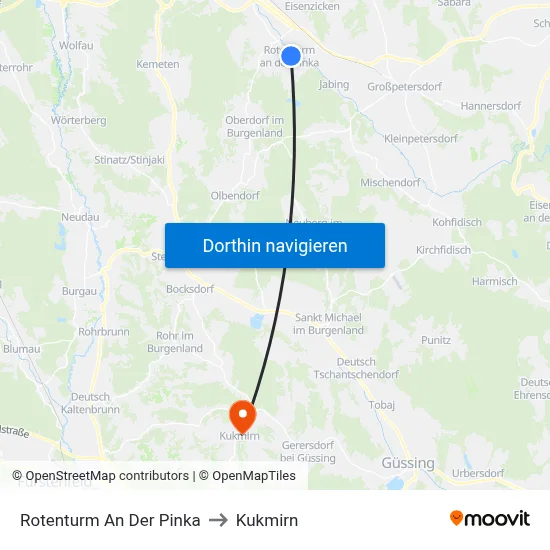 Rotenturm An Der Pinka to Kukmirn map