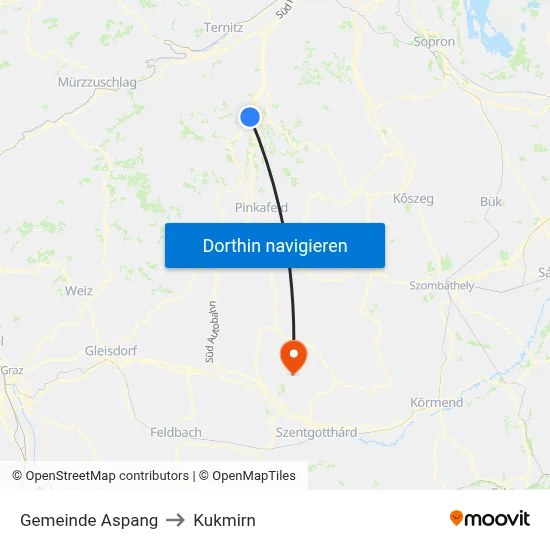 Gemeinde Aspang to Kukmirn map