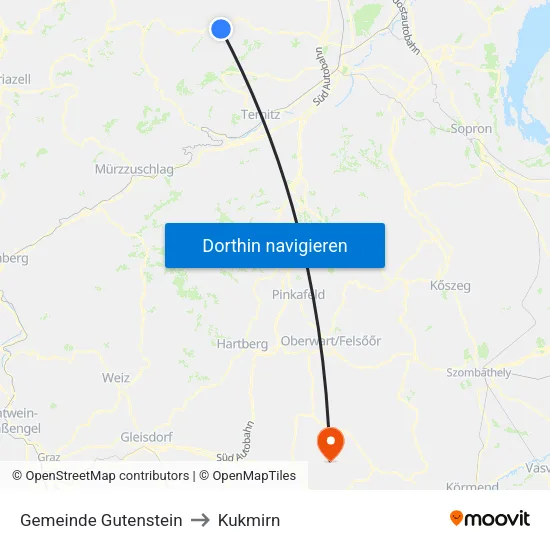Gemeinde Gutenstein to Kukmirn map