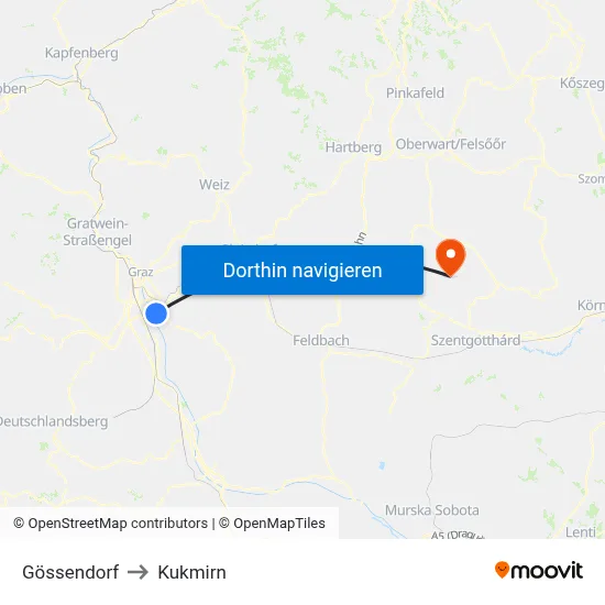 Gössendorf to Kukmirn map