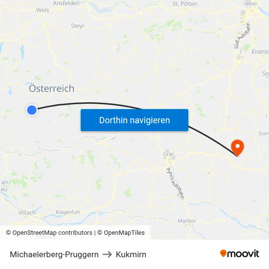 Michaelerberg-Pruggern to Kukmirn map