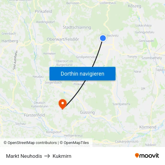 Markt Neuhodis to Kukmirn map