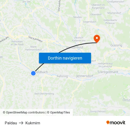 Paldau to Kukmirn map