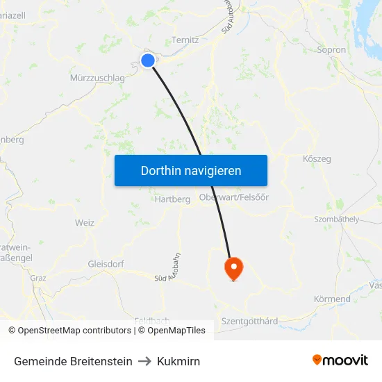 Gemeinde Breitenstein to Kukmirn map
