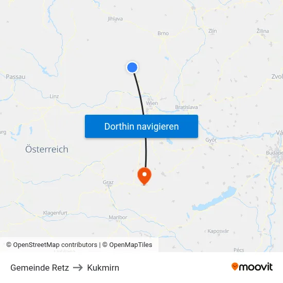 Gemeinde Retz to Kukmirn map