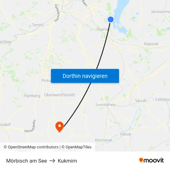 Mörbisch am See to Kukmirn map