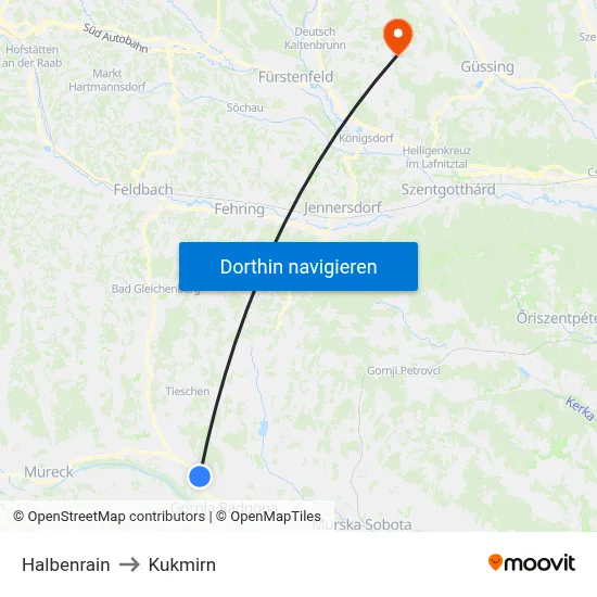 Halbenrain to Kukmirn map