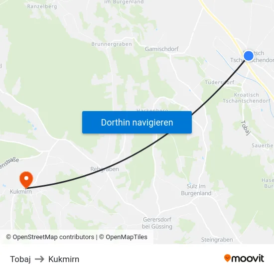 Tobaj to Kukmirn map