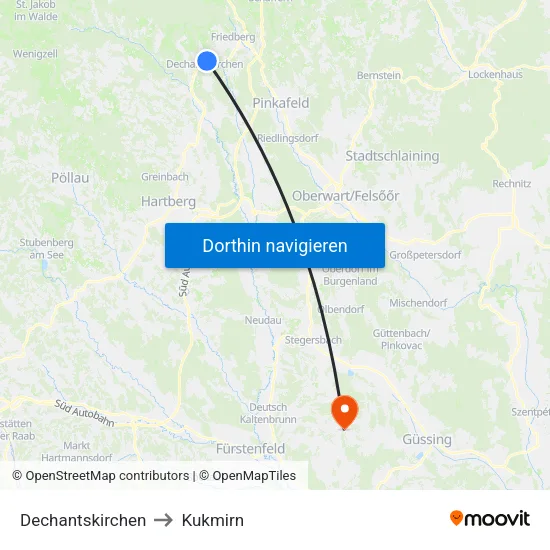 Dechantskirchen to Kukmirn map