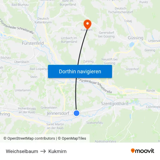 Weichselbaum to Kukmirn map
