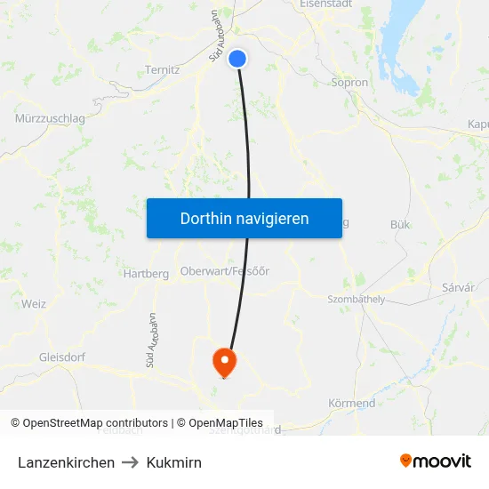 Lanzenkirchen to Kukmirn map