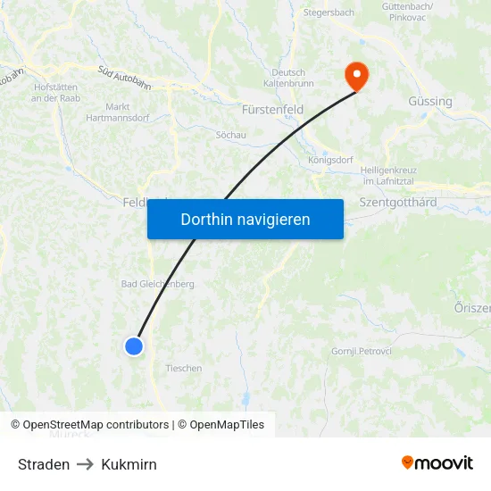 Straden to Kukmirn map