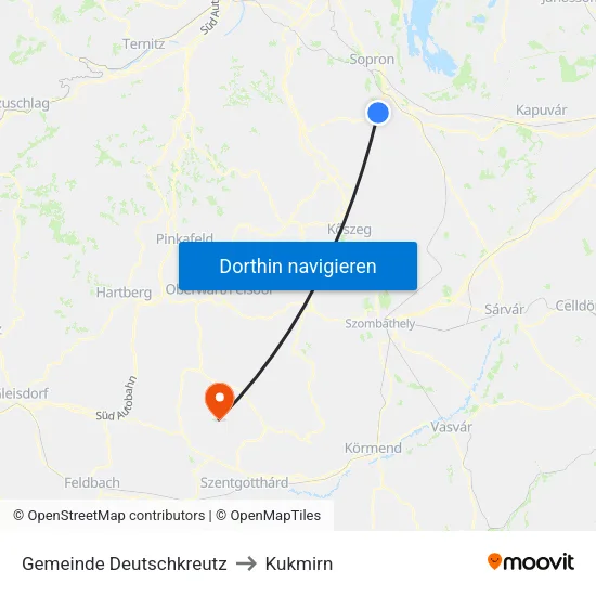 Gemeinde Deutschkreutz to Kukmirn map