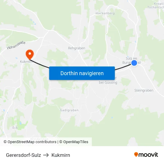 Gerersdorf-Sulz to Kukmirn map