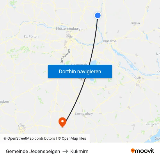 Gemeinde Jedenspeigen to Kukmirn map