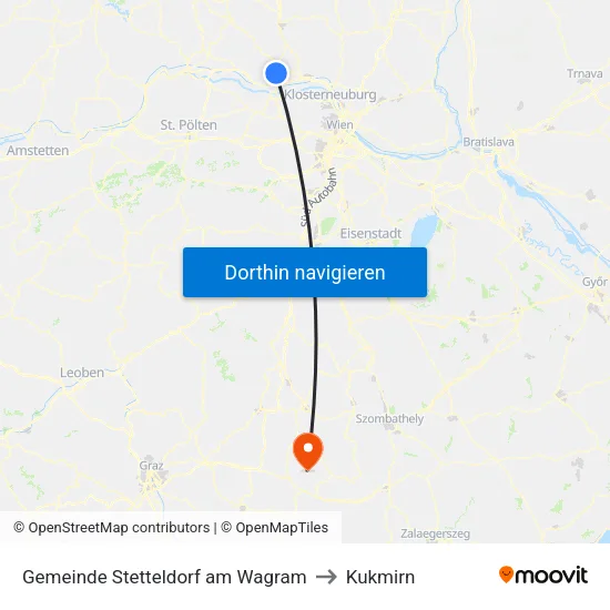 Gemeinde Stetteldorf am Wagram to Kukmirn map