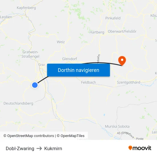Dobl-Zwaring to Kukmirn map