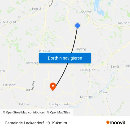 Gemeinde Lackendorf to Kukmirn map