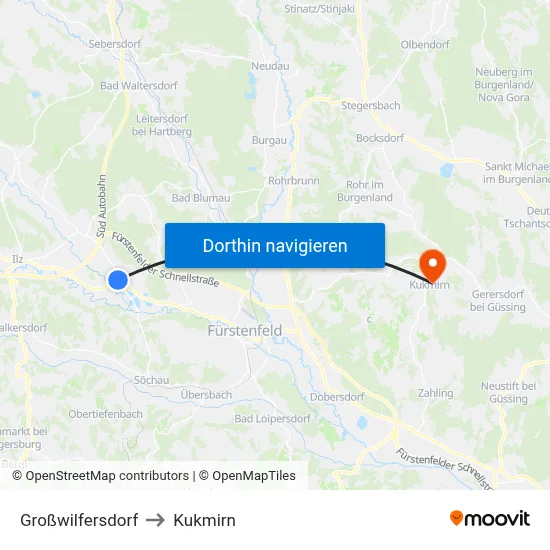 Großwilfersdorf to Kukmirn map
