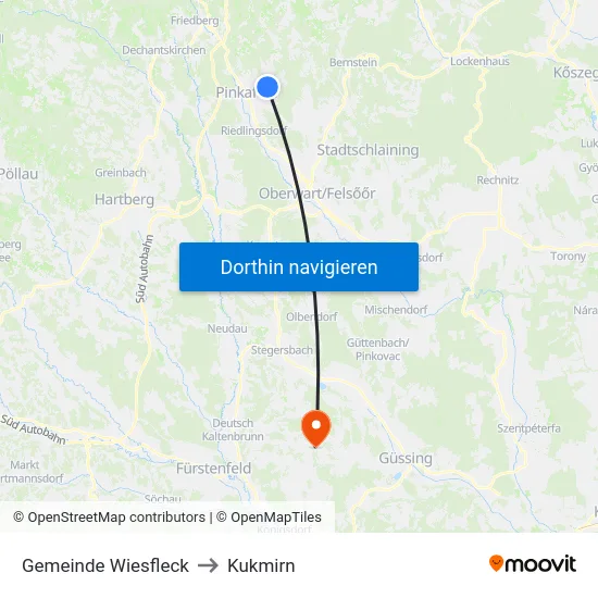 Gemeinde Wiesfleck to Kukmirn map